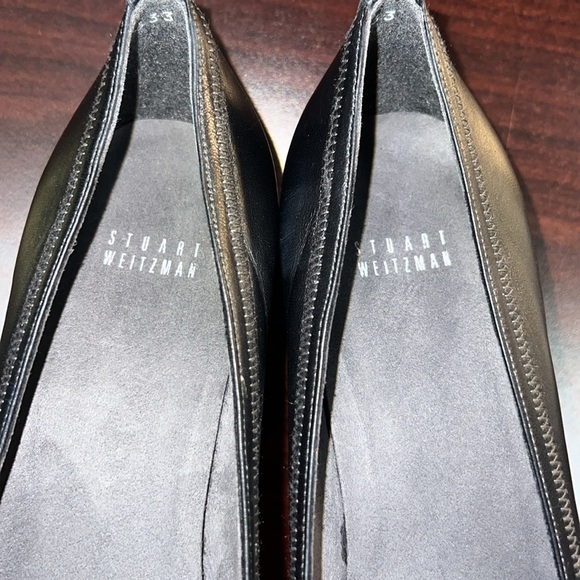 Stuart Weitzman Suede Black Leather Bow Pumps - Picture 11 of 13